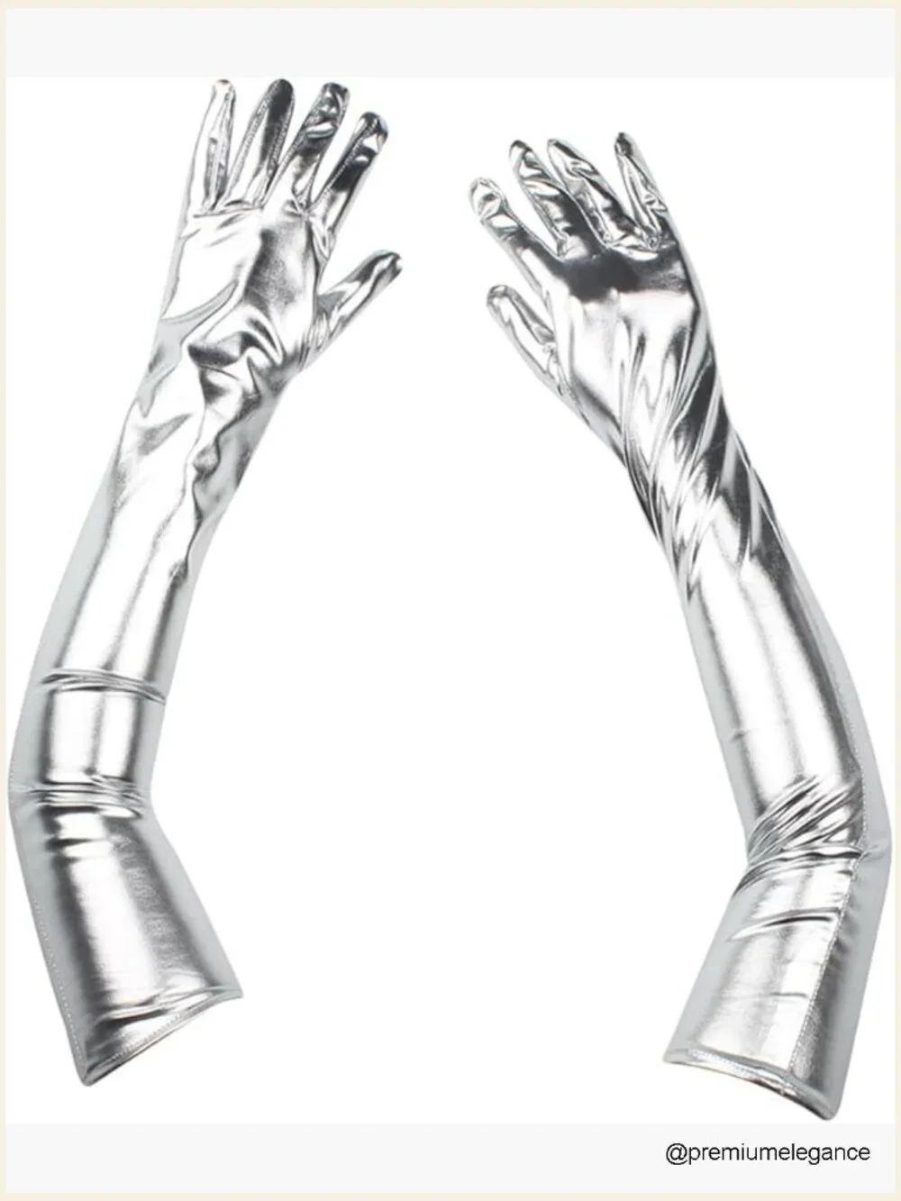 Long Shiny Gloves Elbow Length Opera Gloves Cosplay Faux Leather Gloves Formal